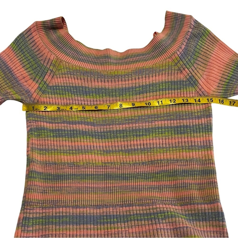 Anthropologie Daily Practice Striped Sweater Dress Maxi Colorful Boat Neck L - Picture 6 of 16